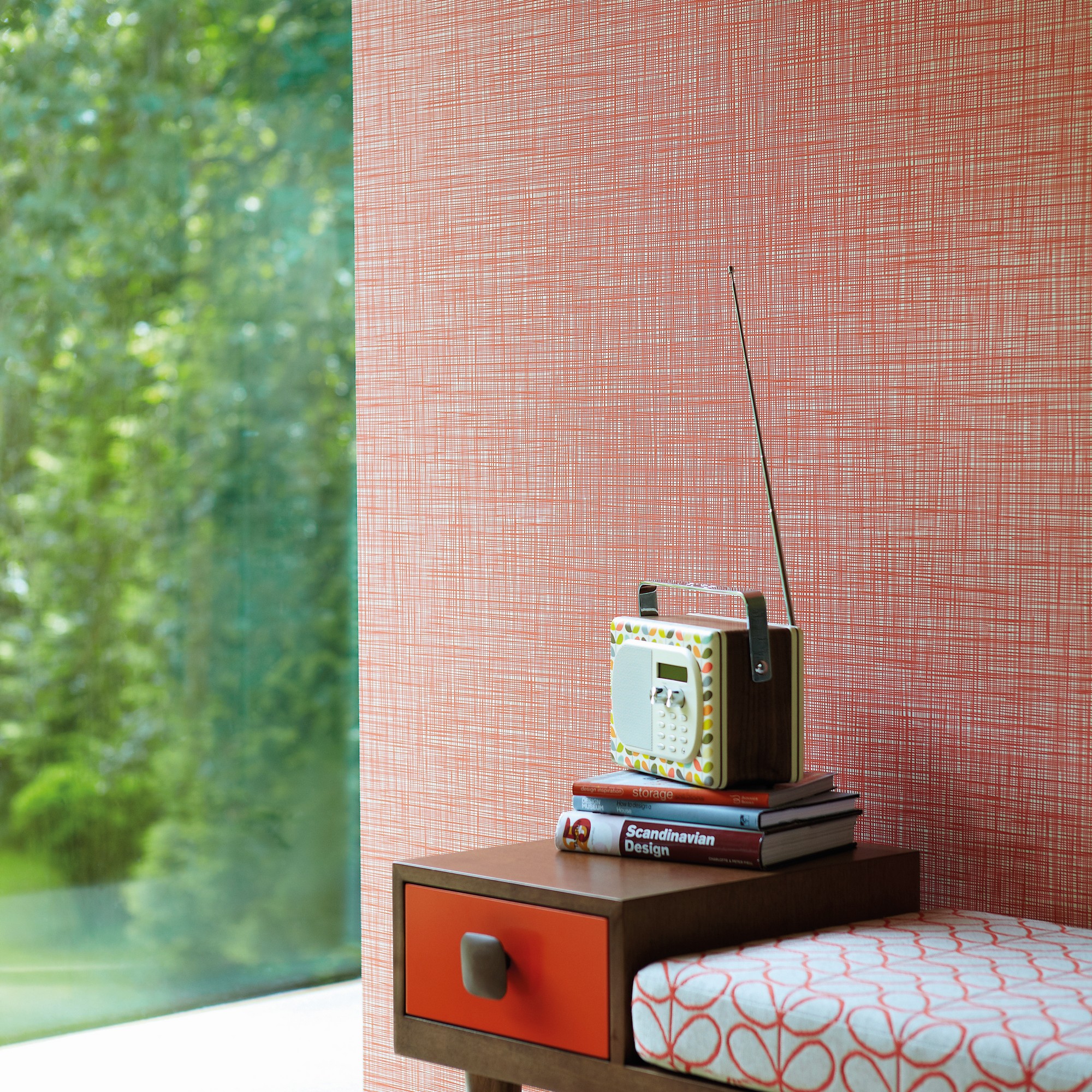 Scribble Wallpaper 110425 By Orla Kiely In Poppy Red